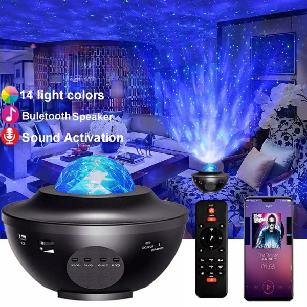 Colorful Starry Sky Galaxy Projector Nightlight Child Bluetooth Usb Music Player Star Night Light Romantic Projection Lamp Gifts