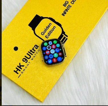 Hk9 Ultra – Golden Edition – Big 2.2 Infinite Display Smart Watch