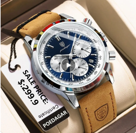 POEDAGAR Luxury Man Watch High Quality Waterproof