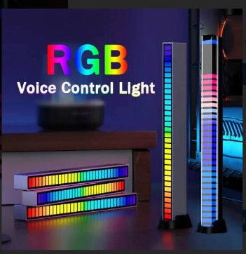 Rgb Voice Control Led Light Bar – Rechargeable (white Color)