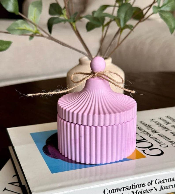 Decorative Concrete Candle Jar-Jewellery Holder Box - RiwayatbyRida