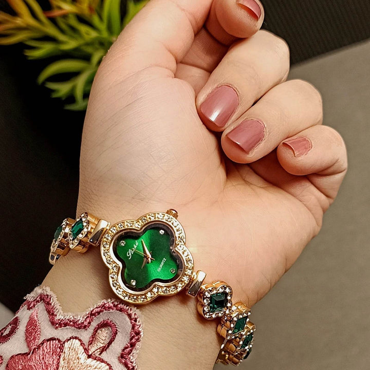 Zircon Emerald Van Cleef Watch for Her - RiwayatbyRida