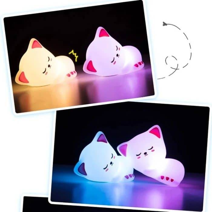 USB Rechargeable Silicone cat LED Night Light - RiwayatbyRida