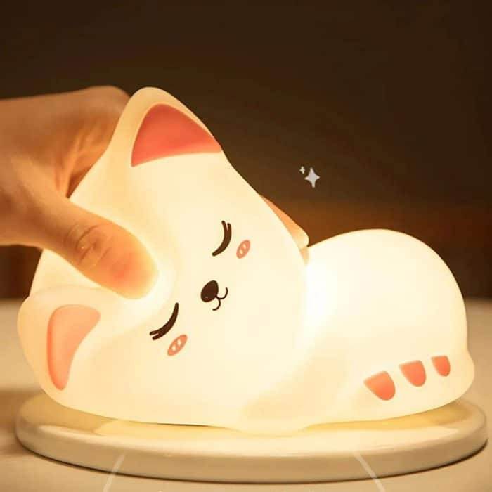 USB Rechargeable Silicone cat LED Night Light - RiwayatbyRida