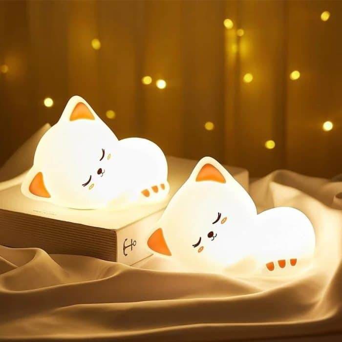 USB Rechargeable Silicone cat LED Night Light - RiwayatbyRida