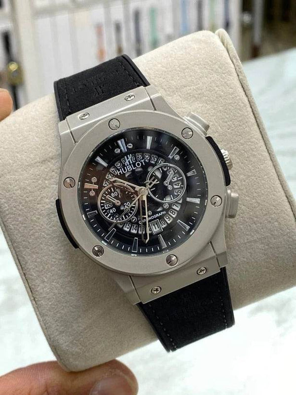 Hublot Classic Fusion Men’s Quartz Watch – Stainless Steel Case with Black Leather Strap - RiwayatbyRida
