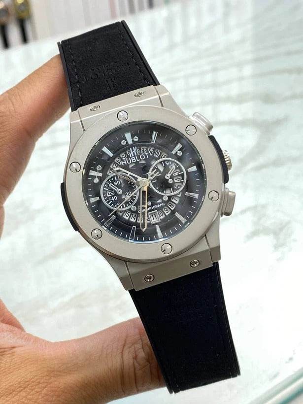 Hublot Classic Fusion Men’s Quartz Watch – Stainless Steel Case with Black Leather Strap - RiwayatbyRida