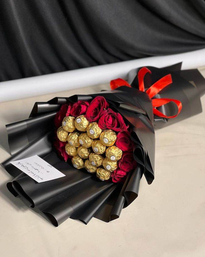 Ferrero Rocher & Rose Bouquet in Pakistan – Luxury Chocolate Gift - RiwayatbyRida
