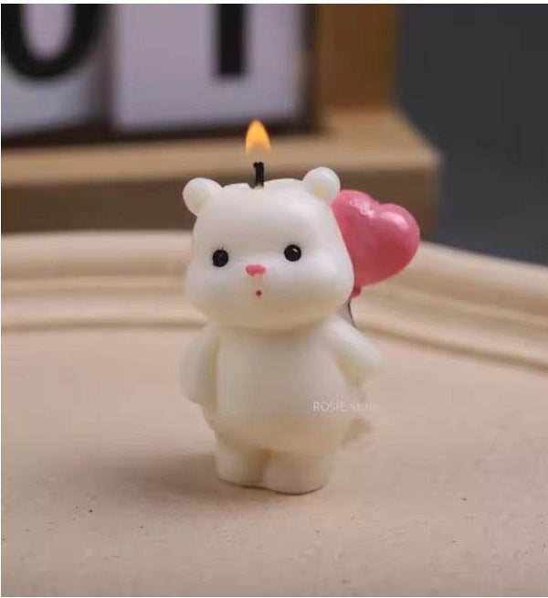 Teddy Bear Mini Unscented/Scented Candles -Baby Shower Favours - RiwayatbyRida