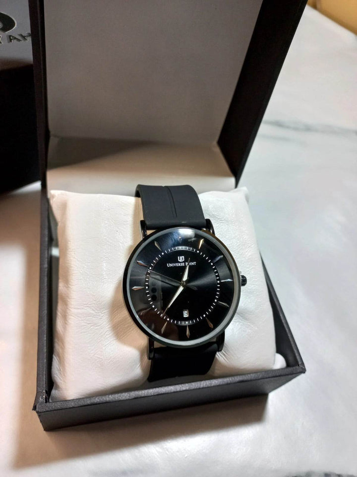 Universal Point Watch for men Slim Black- Magnetic Strap Watch in Pakistan - RiwayatbyRida