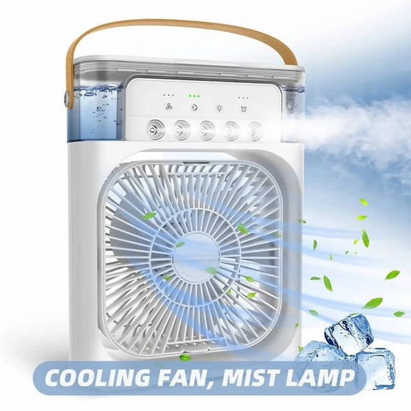 3 In 1 Air  Cooling Fan Led Night Light Water  Fan Spray Electric Fan